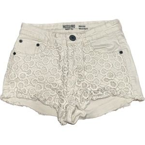 Mossimo Supply Co High Waisted Crochet Lace White Shorts Size 1